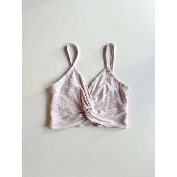 Aritzia Tops - Aritzia WILFRED Bay Pale Lilac Ribbed Twist Front Cropped Tank Top, Size S
